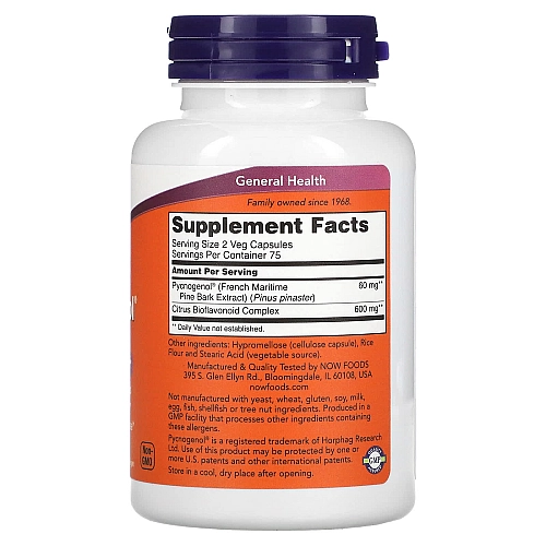 פיקנוגנול 30 מ"ג 150 כמוסות - מבית NOW FOODS