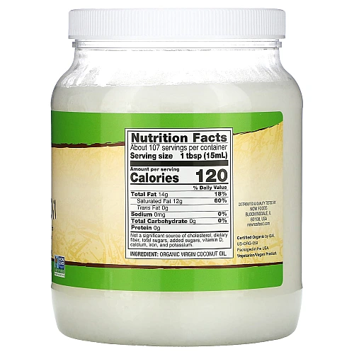 שמן קוקוס אורגני כבישה קרה 1.6 ליטר - מבית NOW FOODS