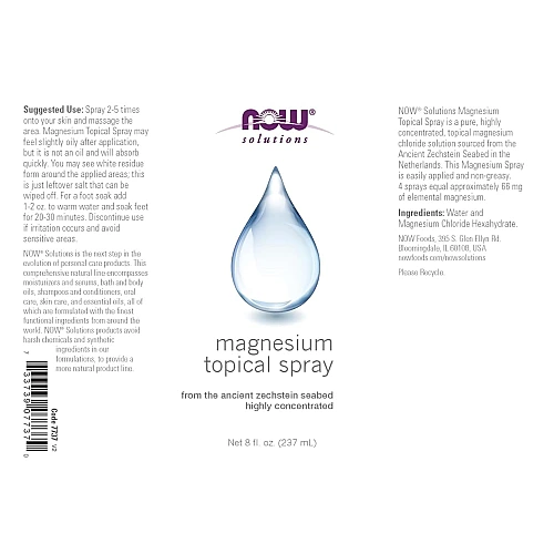 תרסיס מגנזיום לטיפוח גוף 237 מ"ל מבית NOW FOODS