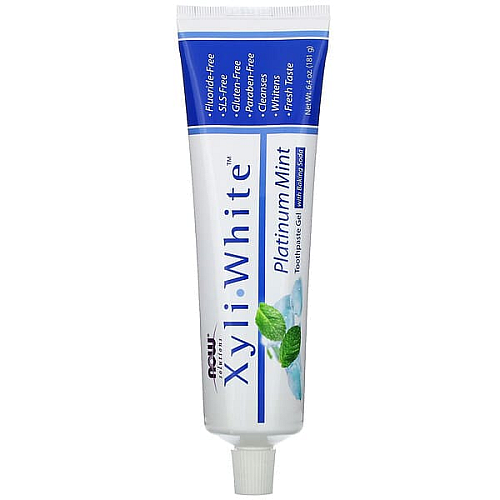 XyliWhite משחת שיניים מלבינה טבעית צמחונית פלטינה מנטה 181 גרם - מבית NOW FOODS