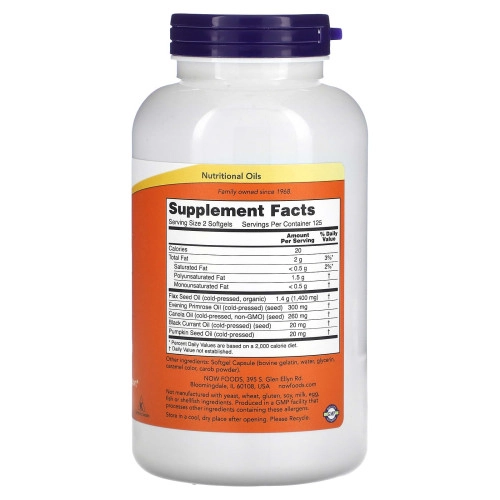 אומגה 3-6-9 מינון 1,000 מ"ג 250 כמוסות - מבית NOW FOODS