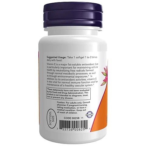 ויטמין E-200 מכין 134 מ"ג (200 יחב״ל) 100 כמוסות - מבית NOW FOODS ויטמין E-200 מכין 134 מ"ג (200 יחב״ל) 100 כמוסות - מבית NOW FOODS