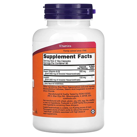 ניאצין ללא בעירה 250 מ"ל 180 כמוסות - מבית NOW FOODS ניאצין ללא בעירה 250 מ"ל 180 כמוסות - מבית NOW FOODS