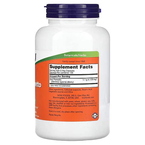 פירות סו פלמטו Saw Palmetto דקל ננסי 550 מ"ג - 250 כמוסות - מבית NOW FOODS פירות סו פלמטו Saw Palmetto דקל ננסי 550 מ"ג - 250 כמוסות - מבית NOW FOODS