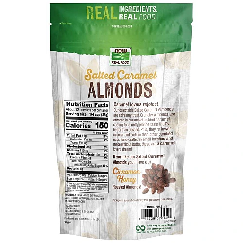 שקדים בטעם קרמל מלוח 340 גרם - מבית NOW FOODS