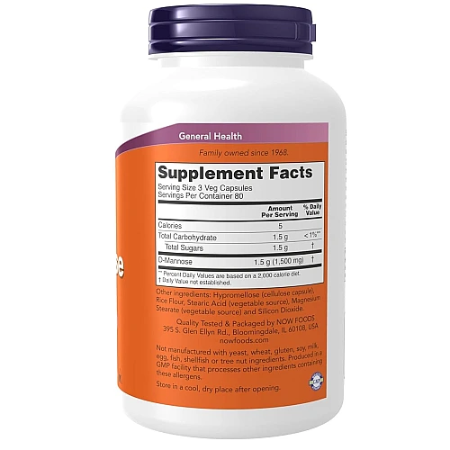 D מנוז 500 מ"ג 240 כמוסות צמחי - מבית NOW FOODS