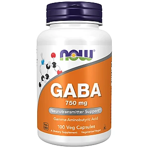 GABA גאבא 750 מ"ג 100 כמוסות - מבית NOW FOODS