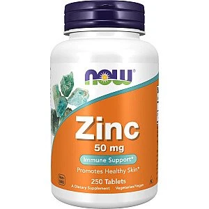 אבץ גלוקונאט 50 מ"ג - 250 טבליות מבית NOW FOODS