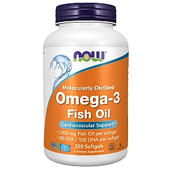 אומגה 3 מזוקקת מולקולרית תכולה 200 כמוסות רכות - מבית NOW FOODS