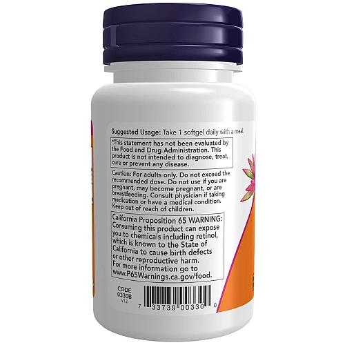 ויטמין A כמוסה 10,000 יחב"ל - 100 כמוסות מבית NOW FOODS