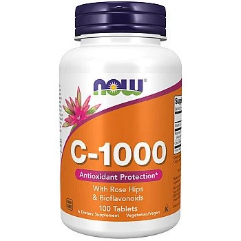 ויטמין C-1000 מכיל רוז היפ 100 טבליות - מבית NOW FOODS