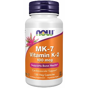 ויטמין (K2 (MK-7 קיי 2 - 100 מ"ג 120 כמוסות - מבית NOW FOODS