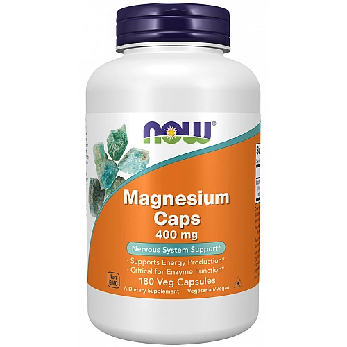 מגנזיום 400 מ"ג 180 כמוסות - מבית NOW FOODS