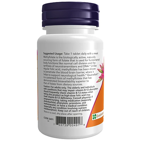 מתיל פולאט 1000 מק"ג קו-אנזים 90 טבליות - מבית NOW FOODS מתיל פולאט 1000 מק"ג קו-אנזים 90 טבליות - מבית NOW FOODS