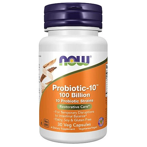פרוביוטיק 10 - 100 ביליון - 30 כמוסות - מבית NOW FOODS פרוביוטיק 10 - 100 ביליון - 30 כמוסות - מבית NOW FOODS