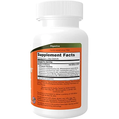 פרוביוטיק 10 - 100 ביליון - 60 כמוסות - מבית NOW FOODS