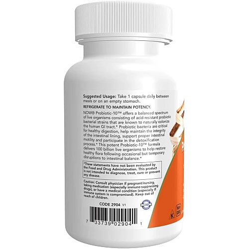 פרוביוטיק 10 - 100 ביליון - 60 כמוסות - מבית NOW FOODS