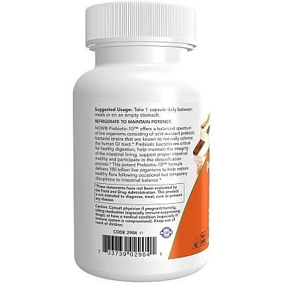 פרוביוטיק 10 - 100 ביליון - 60 כמוסות - מבית NOW FOODS