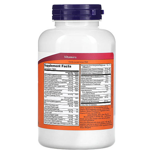 ADAM אדם מולטי-ויטמין מעולה לגבר 120 טבליות - מבית NOW FOODS