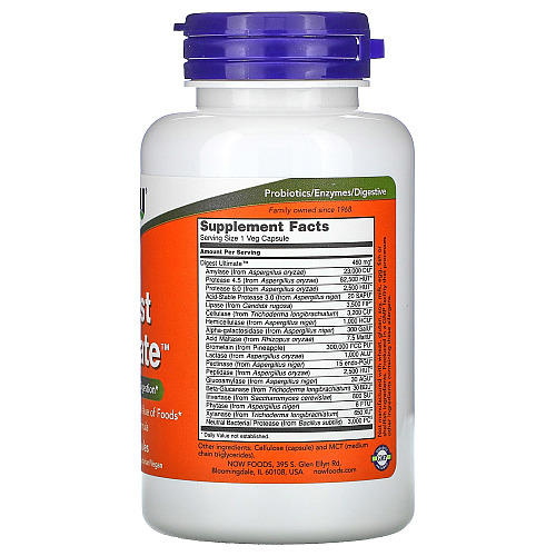 Digest Ultimate לתמיכה במערכת העיכול 120 כמוסות - מבית NOW FOODS