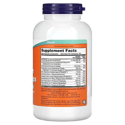 מולטי מינרל פול ספקטרום מינרל - 240 כמוסות - מבית NOW FOODS