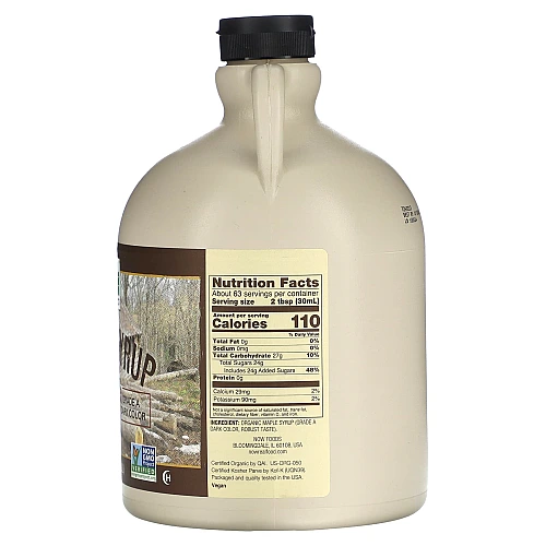 סירופ מייפל אורגני דרגה A צבע כהה 1.9 ליטר - מבית NOW FOODS