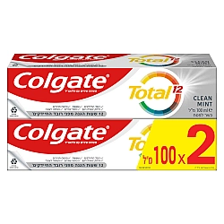 קולגייט טוטאל משחת שיניים קלין מינט כשר לפסח 100 מ"ל - אריזת זוג - מבית Colgate
