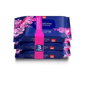 סנו מגבונים לניקוי כללי בניחוח מרכך כביסה - מארז שלישייה