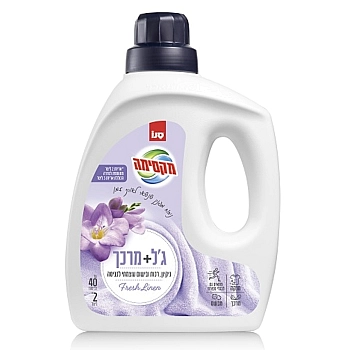 סנו מקסימה ג'ל כביסה פלוס מרכך בניחוח פרש ליינן - 2 ליטר
