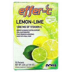 אפר C מכיל 1000 מ"ג ויטמין C בטעם לימון ליים - 30 מנות מבית NOW FOODS