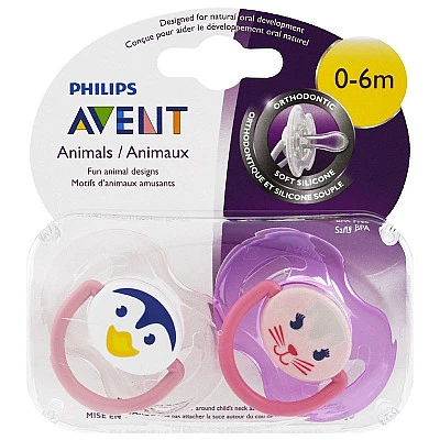 אוונט מוצץ חיות טרומן 0-6 חודשים 2 יחידות - מבית Philips Avent