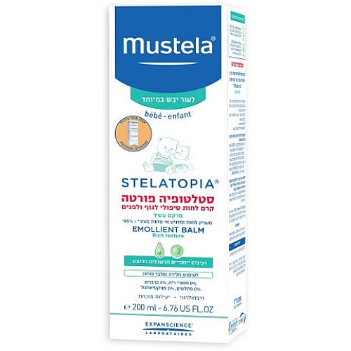 מוסטלה סטלטופיה פורטה קרם לחות טיפולי לגוף ולפנים לעור יבש במיוחד 200 מ"ל - מבית Mustela