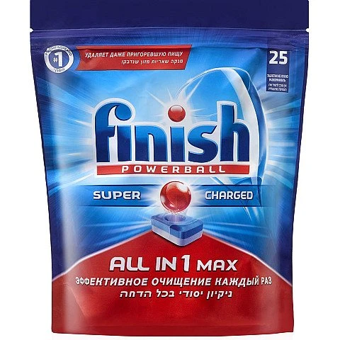 פיניש ALL IN 1 MAX טבליות מדיח 25 יחידות - מבית FINISH