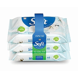 סנו סופט מגבוני טואלט לחים  - 144 מגבונים