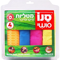 סנו סושי סט מטליות הפלא מיקרופייבר מקצועית - 4 יחידות