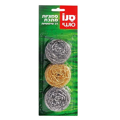 סנו סושי ספוגיות מתכת לקרצוף 3 יחידות