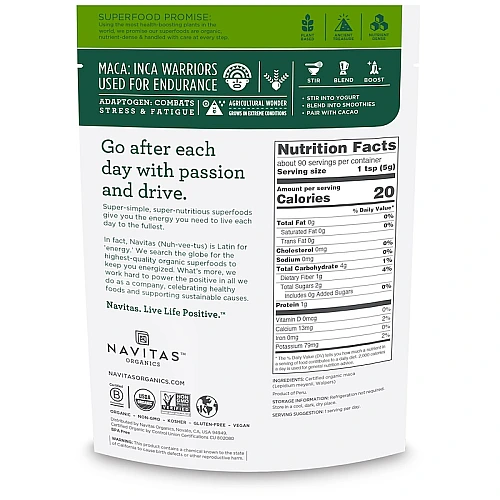 אבקת מאקה אורגני 454 גרם - מבית Navitas Organics