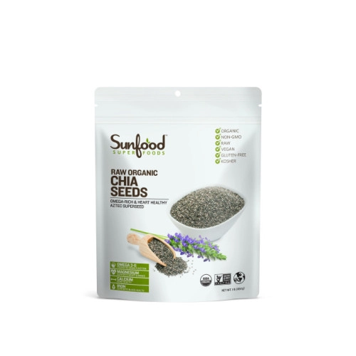 זרעי צ`יה אורגניים 454 גרם - מבית Sunfood