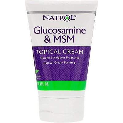 קרם מרגיע כאבים ודלקת מפרקים בסיס גלוקוזאמין ו-MSM - מכיל 118 מ"ל מבית NATROL