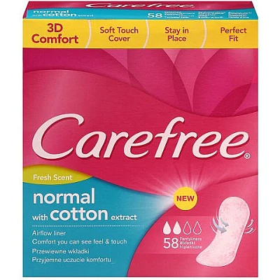 קרפרי מגני תחתון אווריריים אקסטרה כותנה - 58 יחידות - מבית Carefree