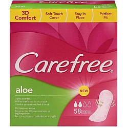 קרפרי מגני תחתון אווריריים מכיל אלו-ורה טבעי - 58 יחידות - מבית Carefree