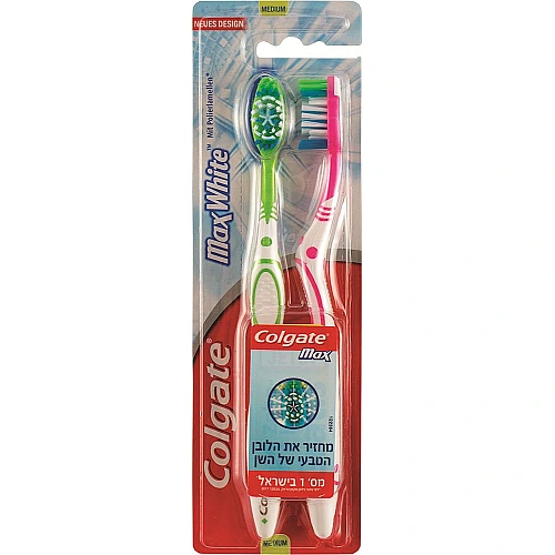 קולגייט מקס וייט מברשות שיניים רכות 2 יחידות - מבית Colgate