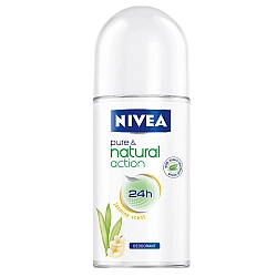 ניוואה דאודורנט רול און פרו נטורל ללא מלחי אלומיניום לאשה 50 מ''ל - מבית NIVEA
