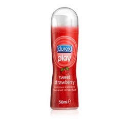 דורקס ג'ל סיכוך PLAY בטעם תות 50 מ"ל - מבית DUREX