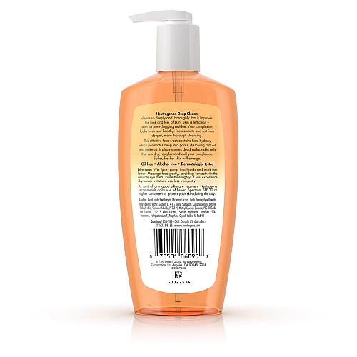 ניוטרוג'ינה DEEP CLEAN תרחיץ לניקוי פנים לעור רגיל שמן 200 מ"ל - מבית NEUTROGENA