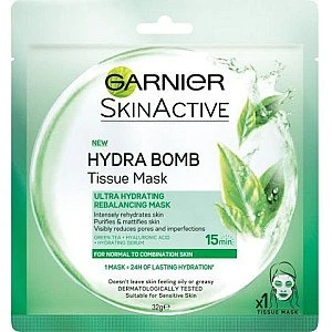 גרנייה TISSUE MASK מסכת תה ירוק לעור רגיל עד מעורב - 32 גרם - מבית GARNIER