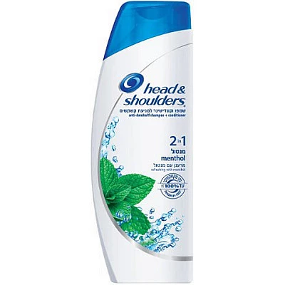 הד אנד שולדרס שמפו ומרכך 2 ב-1 למניעת קשקשים מנטול 400 מ''ל - מבית Head & Shoulders