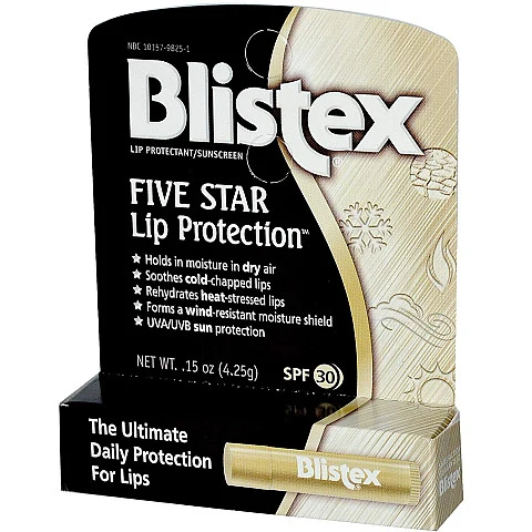 בליסטקס שפתון חמישה כוכבים ללא טעם 4.25 גרם SPF 30 - מבית Blistex בליסטקס שפתון חמישה כוכבים ללא טעם 4.25 גרם SPF 30 - מבית Blistex