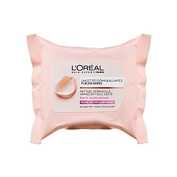 לוריאל מגבונים להסרת איפור עם תמציות פרחים עדינים לעור יבש ורגיש 25 יחידות - מבית L'OREAL PARIS