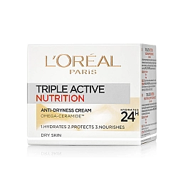 לוריאל קרם לחות פעולה משולשת נוטרישן לעור יבש עד יבש מאוד 50 מ"ל - מבית L'OREAL PARIS
